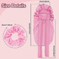 PLUMXUE Long Silk-Satin Hair Bonnet - Extra Large Sleeping Cap for Women Braid Curly with Adjustable Tie Band and Scrunchies (Pink)