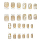 French Press on Nails Medium Square Shape Fake Nails with Butterfly Designs White French Tip Nails Glossy Rhinestone Acrylic Full Cover Stick on Nails for Women Elegant Glue on Nails False Nails 24PCS