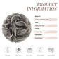 FESHFEN Messy Hair Bun Hair Pieces Elastic Wavy Curly Hair Bun Scrunchies Extensions Synthetic Chignon Hairpieces for Women Girls, Gray and White Tips 1 PCS