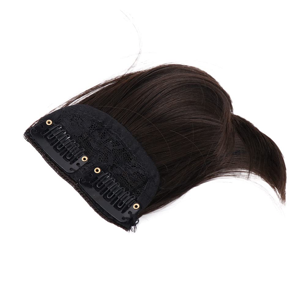 Fluffy Hairpiece 1PC Front Side Bangs Fake Fringe Hair With Hairpin Extension Wig Fashion Thickening Fluffys Wig Hair Accessories(natural black)