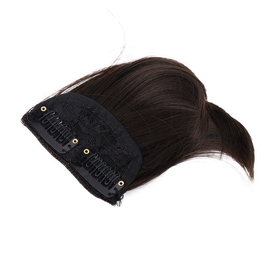 Fluffy Hairpiece 1PC Front Side Bangs Fake Fringe Hair With Hairpin Extension Wig Fashion Thickening Fluffys Wig Hair Accessories(natural black)