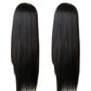 TIMANZO Long Straight Remy Hair Wigs Natural Black Heat Resistant Fiber Hair Full Machine Wig with Bangs Cosplay Party Wig For Fashion Women(24 Inches Natural Black Hair)