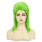 Swiking Lime Green Mullet Wigs for Women 80s Hair Natural Layered Shoulder Length Straight Rocker Cosplay Costume Wigs