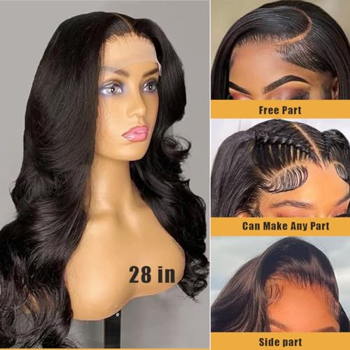 SENSAIRUITE Body Wave Lace Front Wigs Human Hair Wide Lace 180 Density Human Hair Wigs 13x4 Human Hair Lace Front Wigs Pre Plucked With Baby Hair 20 Inches Natural Color