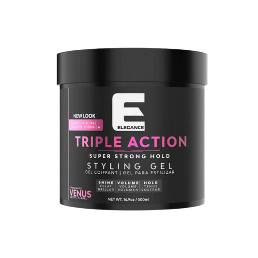E Elegance Venus Fragrance Triple Action Hair Gel for Men And Women - Super Strong Hold, Extreme Volume, And Long Lasting Shine - Flake Free And Refreshing Fragrance - All Hair Types, 16.9 oz