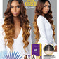 Sensationnel Butta lace front wig - extra wide and deep hand tied lace parting space with preplucked natural illusion hairline lace wig human hair blend mixed - Ocean wave 30 in (1B)