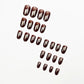 Short Press on Nails Oval Fake Nails Coffee Brown Acrylic Glue on Nails Almond Shape Magic Mirror Gel Acrylic Press on False Nail Kit Full Cover Reusable Stick on Nails for Women Girls 24PCS