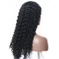 13x4 Deep Wave Lace Frontal Wig, Women's Human Hair, Black (16 inch)