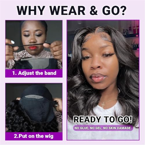 UCUVIC Wear And Go Glueless Wigs Human Hair Pre Plucked Pre Cut Curly 5x5 Body Wave Bob Wig Human Hair Lace Front Closure Wigs For Black Women 200 Density Curly Wig Glueless Wear And Go Black 12 Inch