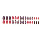 24Pcs Red Purple Almond Press on Nails Spring Summer Flower Fake Nails Glossy Full Cover Nails Press ons 3D Flower Nail Art Reusable False Nails Artificial Medium Stick on Nails for Women Girls