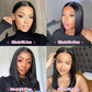 Wear and Go Glueless Bob Wigs Human Hair Straight Bob Wigs Human Hair Pre Plucked Pre Cut 4x4 HD Lace Front Glueless Wigs Human Hair 180% Density Short Straight Bob Wigs for Black Women (10 Inch)