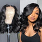 YruYptpaln Lace Front Wigs Short Straight Glueless Wig HD Transparent Lace Frontal Wig Natural Hairline Pre Plucked V Part Wigs for Women(Black)