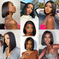 Wear and Go Glueless Bob Wigs Human Hair Straight Bob Wigs Human Hair Pre Plucked Pre Cut 4x4 HD Lace Front Glueless Wigs Human Hair 180% Density Short Straight Bob Wigs for Black Women (10 Inch)