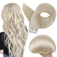 Full Shine Fashion Tape Hair Extensions Real Remy Human Couture Short 12 Inch Color 60 Platinum Blonde in Remy 20 Pieces 30G Thick Ends Piece for Invisible Seamless Human Hair Extensions