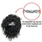 Watt's Wigs - 80s Hair Metal Rocker Costume Set - Glam Rock Band Black Curly Wig with Paisley Print Stretch Fabric Headband, Color Tattoo Sleeve, and Biker Glove - One Size Fits All (Black)