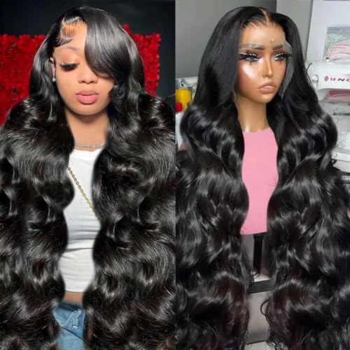 Drosuud 30 Inch 13X6 Lace Front Wigs Human Hair 200% Density Body Wave HD Lace Front Wigs Human Hair Pre Plucked Glueless Wigs Human Hair for Women With Baby Hair