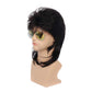 Swiking Mullet Wigs for Men Black Retro 70s 80s Disco Rocker Curly Punk Fancy Party Halloween Cosplay Costume Replacement Full Wigs(Black)