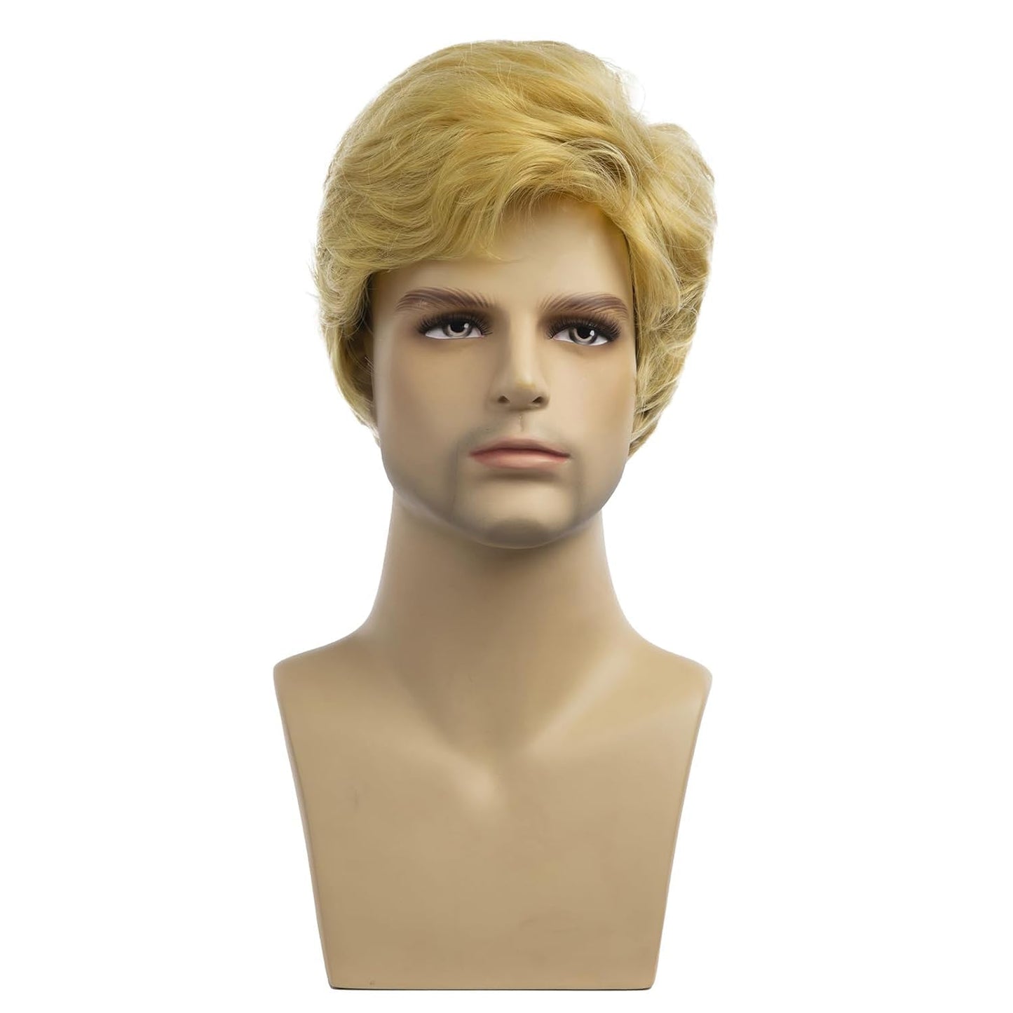 Baruisi Men Wigs Short Blonde Wig Synthetic Heat Resistant Natural Halloween Cosplay Hair