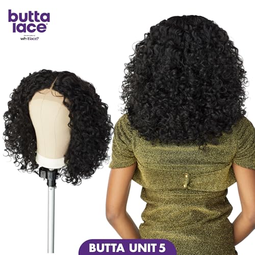 Sensationnel Butta lace front wigs - butta unit 5 glueless extra wide 5 inch deep part synthetic wig preplucked hairline hd lace with babyhair - Butta unit 5 (1B OFFBLACK)