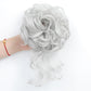 KETHBE Messy Bun Hair Piece Tousled Updo Hair Buns Extension Elastic Hair Band Hair Pieces Curly Hair Bun Scrunchie For Women (Silver Gray)