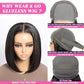 Wear and Go Glueless Bob Wigs Human Hair Straight Bob Wigs Human Hair Pre Plucked Pre Cut 4x4 HD Lace Front Glueless Wigs Human Hair 180% Density Short Straight Bob Wigs for Black Women (10 Inch)