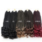 Hair Bungees Fiber Crochet Hair With Three Braids Wrapped Around The Tail Box Braids Curly Ends Horsetail Wig Hair Bundles with Frontal per Plucked (Brown, One Size)