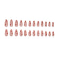 24Pcs Cute Heart Press on Nails Short Medium Valentines Fake Nails with Glue Nude Pink False Nails Almond Nails Press ons Reusable Stick on Nail Valentines Heart Glue on Nail for Women Girls