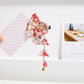 Union Power 1 Pair Japanese Style Hair Clips Sector Tassel Hair Accessories Flower Kimono Traditional Hairpins Barrette Cherry Blossom Hair Clamp Bride Hanfu Accessory for Womens (Pink)