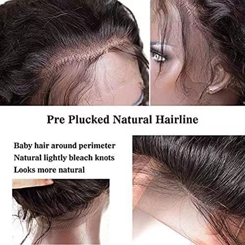 WPPIKK 13x4 Lace Front Wigs Human Hair Pre Plucked 180 Density Brazilian Wet and Wavy Human Hair Wigs for Black Women Glueless Curly Lace Frontal Wig Natural Color (28 Inch)