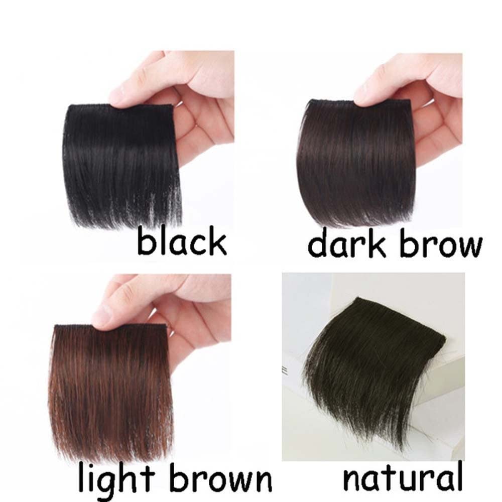Fluffy Hairpiece 1PC Front Side Bangs Fake Fringe Hair With Hairpin Extension Wig Fashion Thickening Fluffys Wig Hair Accessories(natural black)