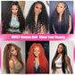 KVFCT 30 Inch Deep Wave Lace Front Wigs Human Hair 13x6 HD Transparent Human Hair Lace Front Wigs for Women 200% Density Deep Curly Human Hair Wigs Pre Plcked Deep Wave Frontal Wigs with Baby Hair