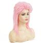 Swiking Pink Mullet Wigs for Women 70s 80s Rocker Shoulder Length Hair Shaggy Layered Fluffy Wig Cosplay Halloween Costume Replacement Wigs(Pink