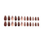 RTKHFZE Medium Buttterfly Press on Nails Almond Fake Nails with Design Brown Butterfly Press on False Nails Full Cover Fall Nails for Women 24Pcs