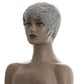 BingSing Short Grey Wigs for Back Women Pixie Cut Wigs Short Wigs for Black Women Short Grey Pixie Curly Hair Wig