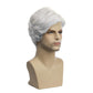Baruisi Men Wigs Short White Wig Synthetic Heat Resistant Natural Halloween Cosplay Hair