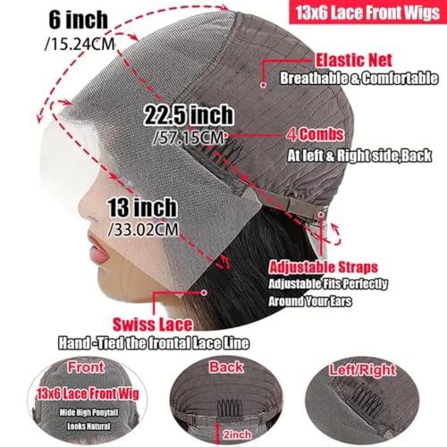 Yilike 28 Inch 13x6 Lace Front Wigs Human Hair Pre Plucked Body Wave HD Lace Front Wigs Human Hair 180% Density Frontal Glueless Wigs Human Hair with Baby Hair