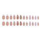 24Pcs Pink Almond Press on Nails Medium Fake Nails Glossy Reusable False Nail with 3D Flower Butterfly Design Artificial Acrylic Nail Press ons Spring Summer Flower Nails for Women DIY Nail