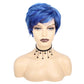 FCHW Short Pixie Cut Hair Wig Short Hairstyles Synthetic Wigs For Women Wave Blue Wigs Heat Resistant Hairpieces Women's Wig
