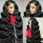 Yilike 28 Inch 13x6 Lace Front Wigs Human Hair Pre Plucked Body Wave HD Lace Front Wigs Human Hair 180% Density Frontal Glueless Wigs Human Hair with Baby Hair