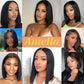 Amella Hair U Part Wig Human Hair Straight Bob Wigs For Black Women 10inch Brazilian Remy Hair Short Bob Human Hair Wigs Clip in U Part Wig Human Hair Extensions Natural Black Color
