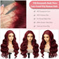 Munx Lace Front Wigs Human Hair 26 Inch 13x4 Body Wave Lace Front Wigs 99J Burgundy Pre Plucked 180 Density HD Transparent Wine Red Colored Wigs Human Hair for Black Women with Baby Hair