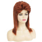 Swiking Orange Mullet Wig for Women Curly 70s 80s Rocker Shoulder Length Straight Natural Layered Hair Cosplay Synthetic Women Wigs(Orange)