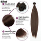 DÉBUT Long Straight Hair 6 Bundles High Temperature Fiber 300g for Full Head Synthetic Hair Weave Medium Brown 26 28 30 Inches