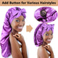 2pcs Long Satin Bonnets with Tie Band, Large Braid Bonnet Silky Hair Cap for Locs Women Sleeping, F