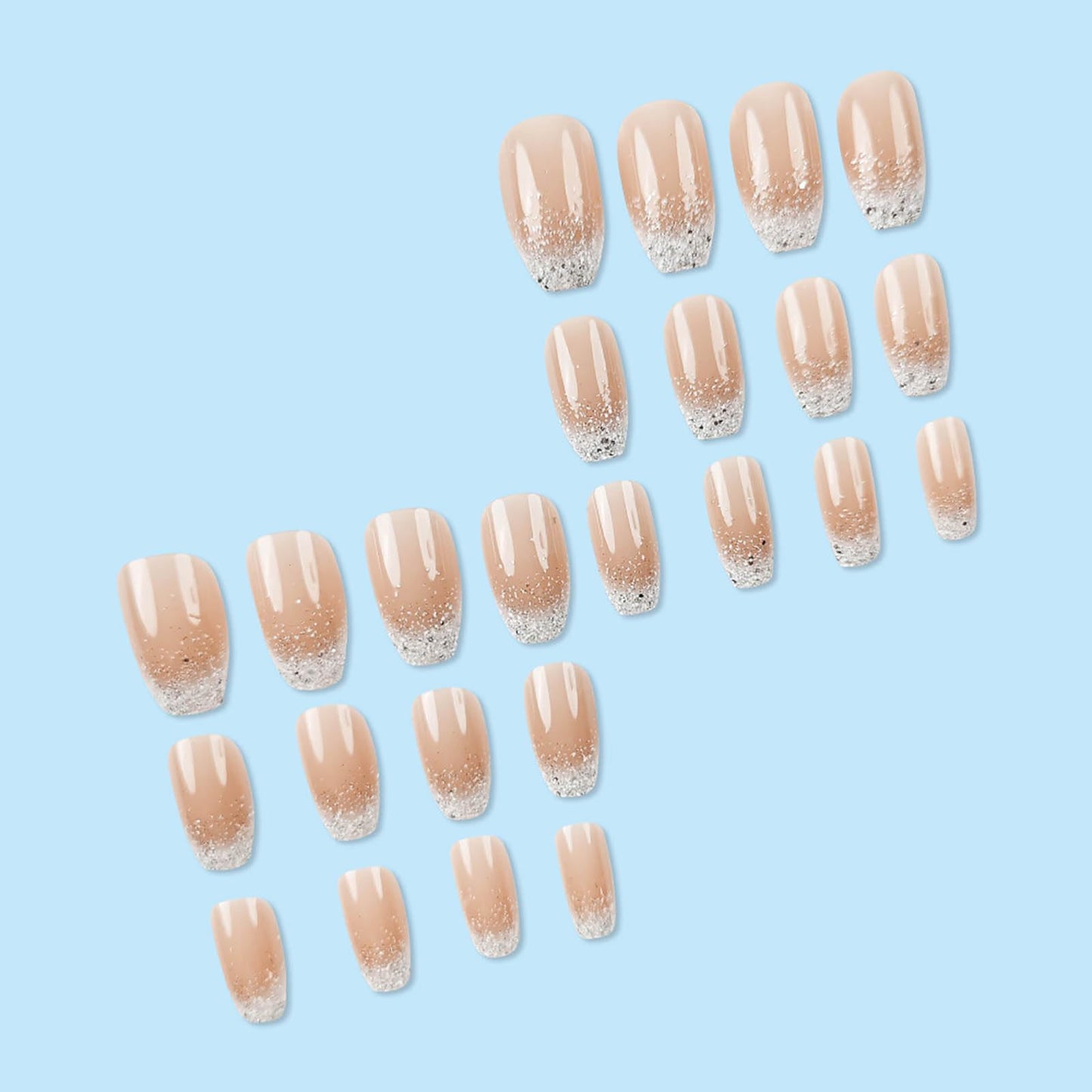 RTKHFZE Medium Press on Nails,Coffin Fake Nails,Ballerina Press on False Nails, Medium Nails Press Ons,with Designs Nails Acrylic Nails,Full Cover Glue on Nail for Women Manicure