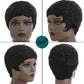 Short Pixie Cut Wigs for Black Women Short Natural Black Curly Wig With Bangs Synthetic Hair Pixie Wig for Women Pixie Cut Wigs Layered Hair Wig (Natural Black)
