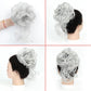 KETHBE Messy Bun Hair Piece Tousled Updo Hair Buns Extension Elastic Hair Band Hair Pieces Curly Hair Bun Scrunchie For Women (Silver Gray)