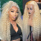 WPPIKK 613 Lace Front Wig Human Hair 180 Density Blonde Wig Human Hair Wet and Wavy Wigs for Black Women Glueless HD Lace Frontal Wigs (22 Inch)