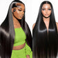 Ruibor Lace Front Wigs Human Hair 32 Inch 12A Virgin Straight Human Hair Wig 200 Density Soft 13x6 Lace Front Wigs Human Hair Pre Plucked Invisilbe Hairline Glueless HD Frontal Wig Natural Black