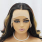 SISIFIRE Brown Highlight Lace Front Wigs for Women Pre-plucked Hairline Glueless 13X4 Inch Dark Burgundy Synthetic Lace Front Wig with Baby Hair Long Deep Body Wave Wigs
